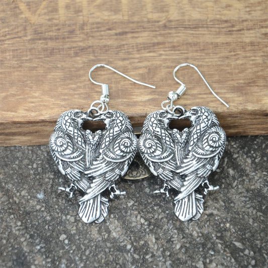 Norse Odin Raven Earrings – Viking Crow Jewelry