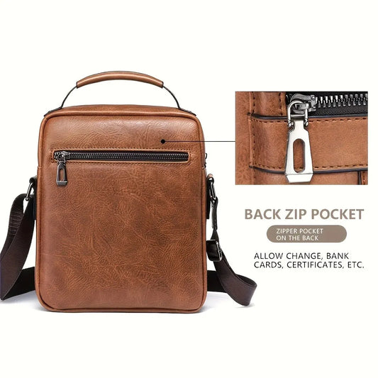 Men's PU Leather Crossbody Bag