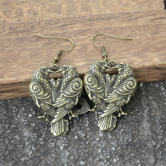 Norse Odin Raven Earrings – Viking Crow Jewelry